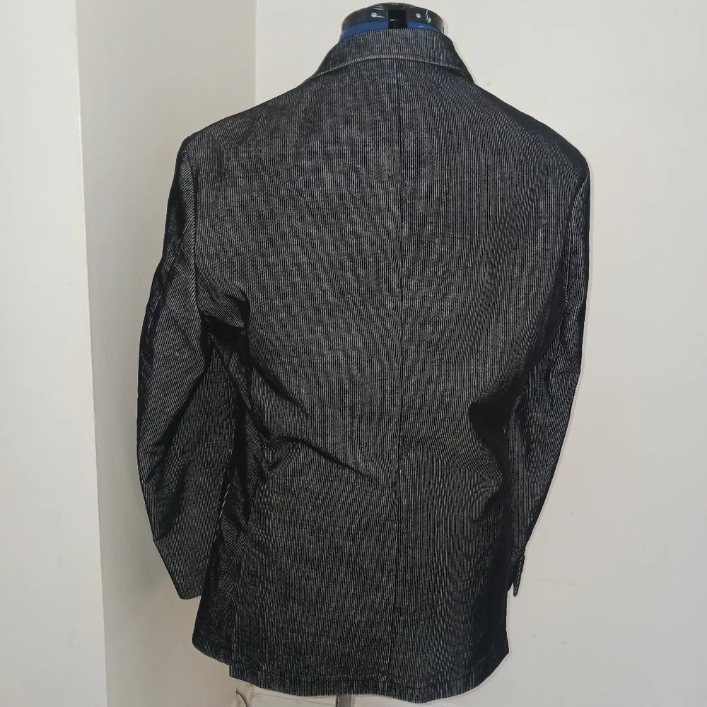 James Campbell Suit Jacket Blazer Black Corduroy Large *